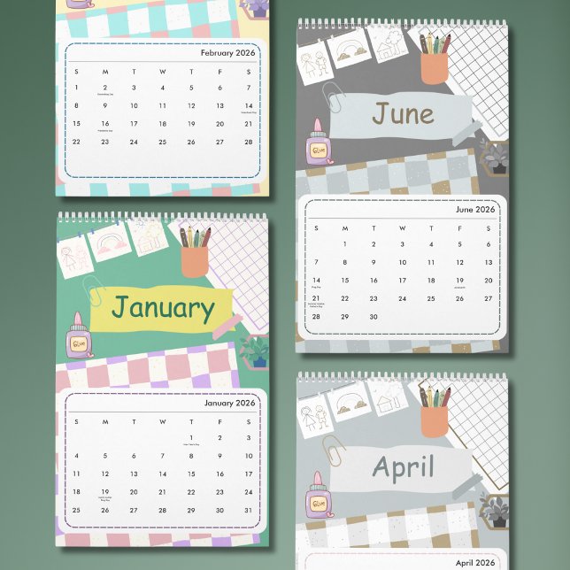 Cute Colorful 2026 Calendar Kalender (Von Creator hochgeladen)