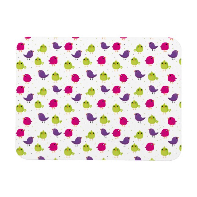 Cute colorful birds magnet (Horizontal)