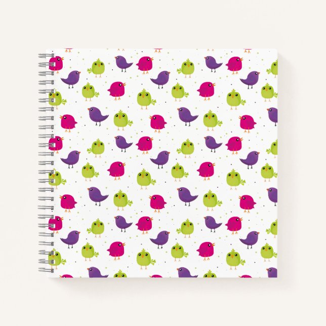 Cute colorful birds   notizbuch (Vorderseite)