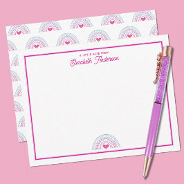 Cute Colorful Boho Rainbow Girls Stationery Mitteilungskarte