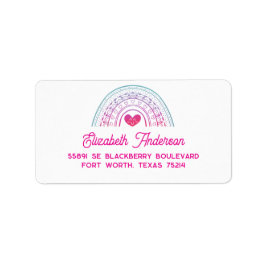 Cute Colorful Boho Rainbow Return Address Adressaufkleber