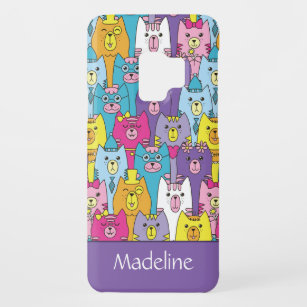 Cute Colorful Cartoon Cats Pattern Personalized Case-Mate Samsung Galaxy S9 Hülle
