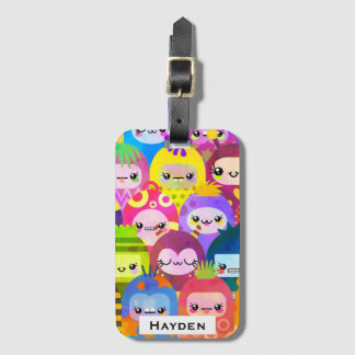 Cute Colorful Cartoon People Personalised  Gepäckanhänger