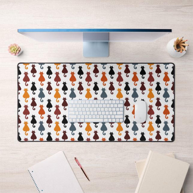 Cute Colorful Cat Pattern Schreibtischunterlage (Büro 1)
