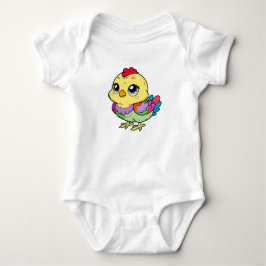 Cute Colorful Chicken for Girl Baby Bodysuit –Fun  Baby Strampler