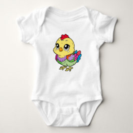 Cute Colorful Chicken for Girl Baby Bodysuit –Fun  Strampler