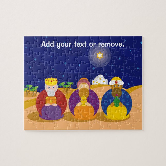 Cute colorful Christmas image of The Three Kings (Horizontal)