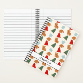 Cute Colorful Cookie Pattern Christmas Kids Recipe Notizbuch