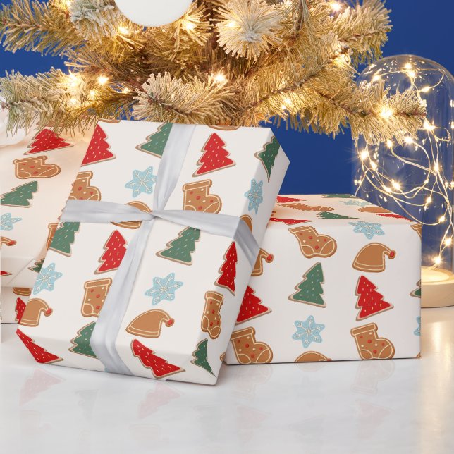 Cute Colorful Cookies Pattern Christmas Geschenkpapier (Feiertage)