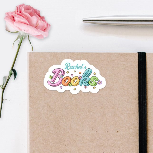 Cute Colorful Customized Name Book Stickers (Créateur téléchargé)