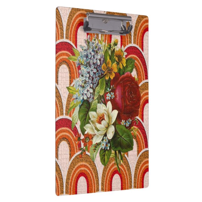 Cute Colorful Floral Clipboard  Klemmbrett (Rechts)