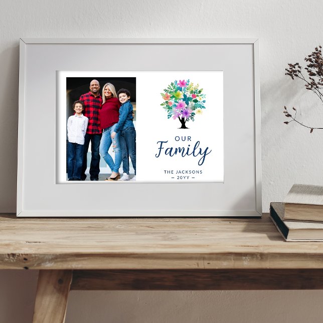 Cute Colorful Floral Family Tree Poster (Cute Colorful Floral Family Tree Poster.)