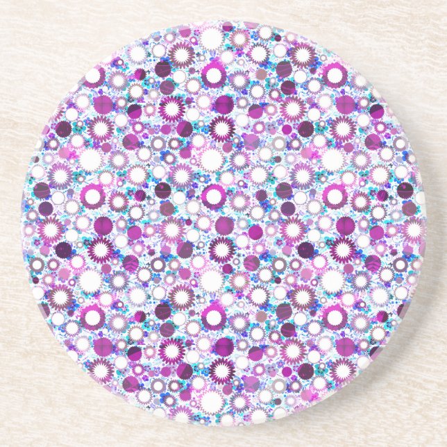Cute colorful flowers suns patterns untersetzer (Vorne)