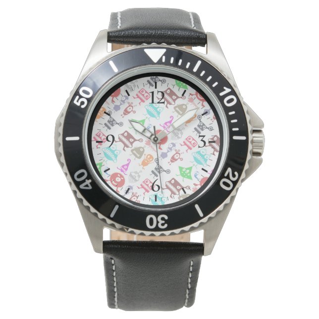 Cute colorful funny monsters patterns armbanduhr (Vorderseite)