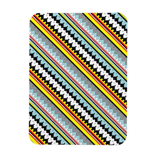 Cute colorful geometric stripes pattern Case-Mate  Magnet (Vertikal)