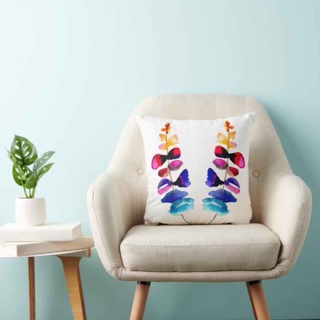 Cute colorful leaves watercolor kissen (Stuhl )