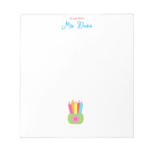Cute Colorful Pencils Kindergarten Teacher Notepad