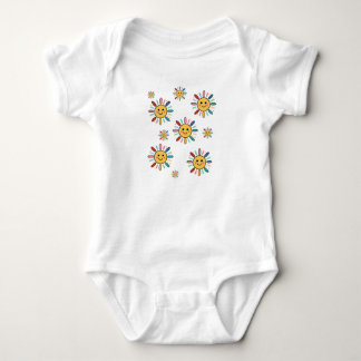 Cute Colorful Smiling Sun Illustration Baby Strampler