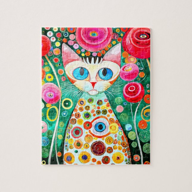 Cute Colorful Unique Kitten Jigsaw Puzzle (Vertical)