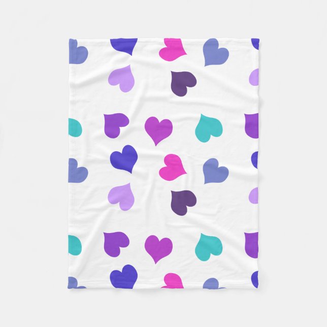 Cute colourful hearts fleecedecke (Vorderseite)