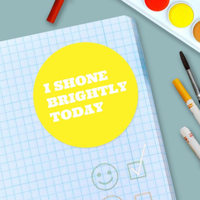 Cute Colourful Teacher Encouragment Upliftfing Runder Aufkleber (Shine Bright Children Shine Bright Round Sticker)