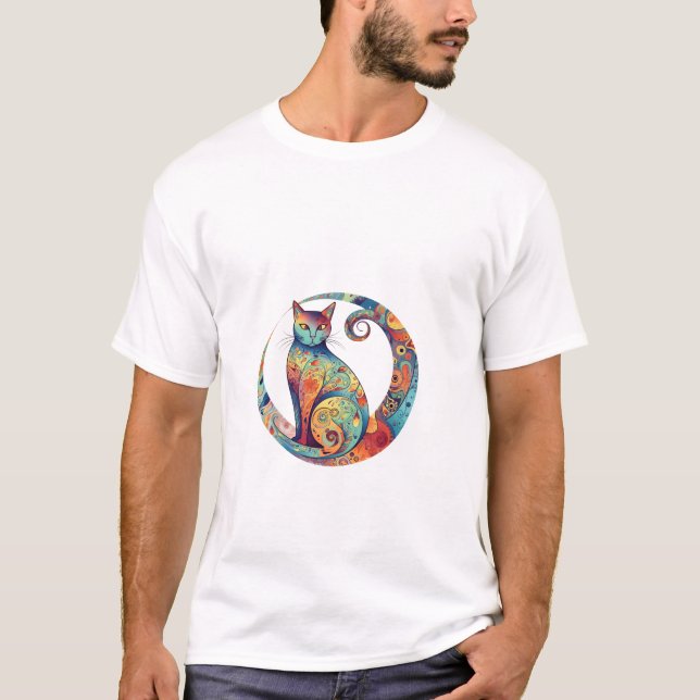 cute colurful cat design  T-Shirt (Vorderseite)