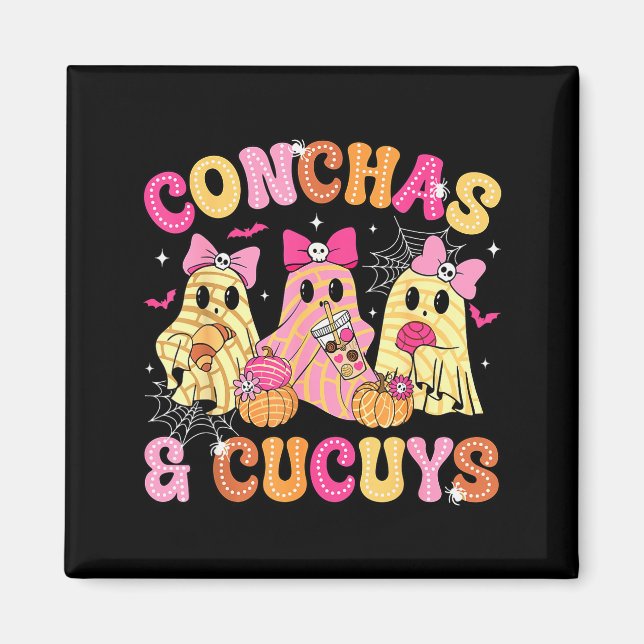 Cute Conchas And Cucuys Ghost Funny Mexican Hallow Magnet (Vorne)
