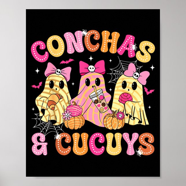 Cute Conchas And Cucuys Ghost Funny Mexican Hallow Poster (Vorne)