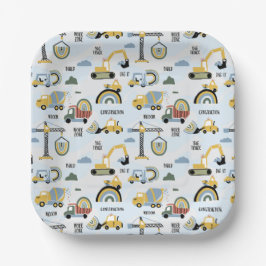 Cute Construction Theme Party Pappteller