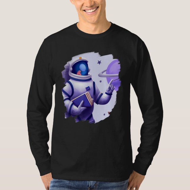 Cute  Cool Astronaut Teacher Student Professor Sch T-Shirt (Vorderseite)