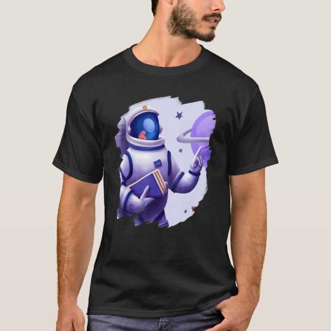 Cute  Cool Astronaut Teacher Student Professor Sch T-Shirt (Vorderseite)