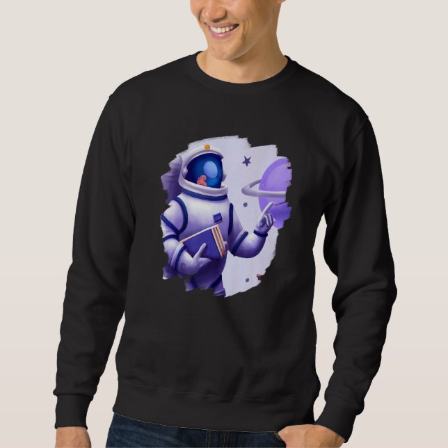 Cute Cool Astronaut Teacher Student Professor Scho Sweatshirt (Vorderseite)