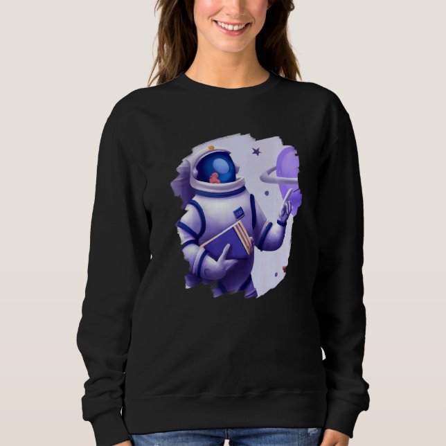 Cute Cool Astronaut Teacher Student Professor Scho Sweatshirt (Vorderseite)