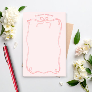 Cute Coquette Bow and Ribbon Custom Name Post-it Klebezettel