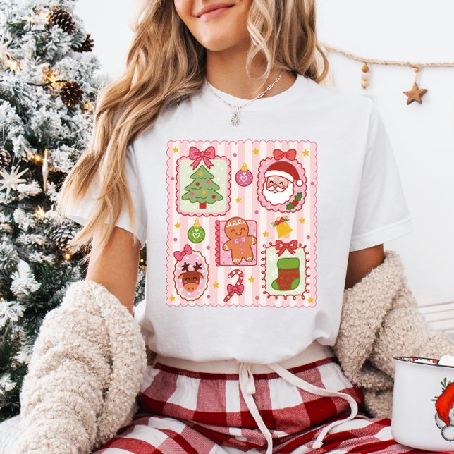 Cute Coquette Girly Frames Christmas Tri-Blend Shirt (Von Creator hochgeladen)
