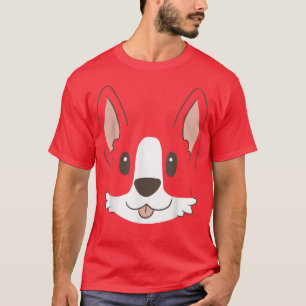 Cute Corgi Cartoon Dogs Head Dog Owners T-Shirt