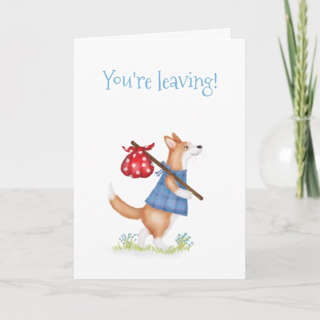 Cute corgi corgi leaving card karte (Vorderseite)