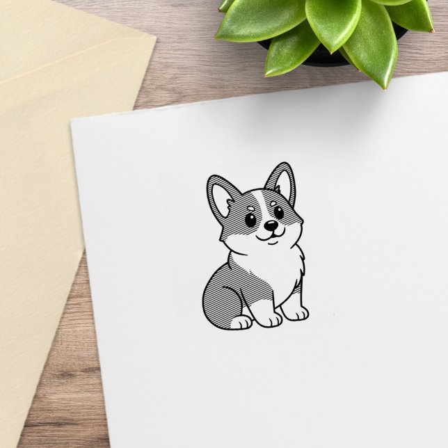 Cute Corgi Dog 1x1 Gummistempel (Von Creator hochgeladen)