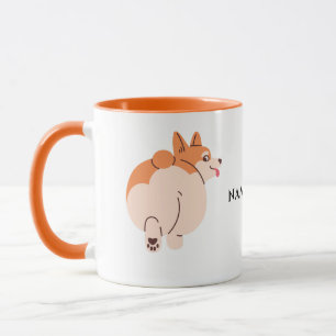 Cute Corgi mug avec nom modifiable
