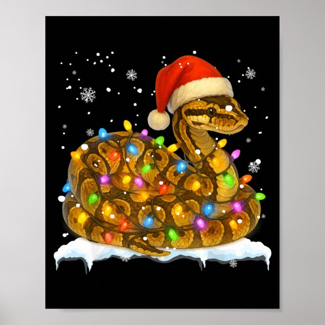 Cute Corn Snake Christmas Light Funny Corn Snake L Poster (Vorne)