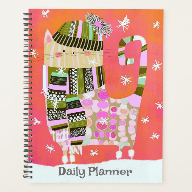 Cute Cosy Chat Planificateur quotidien (Devant)