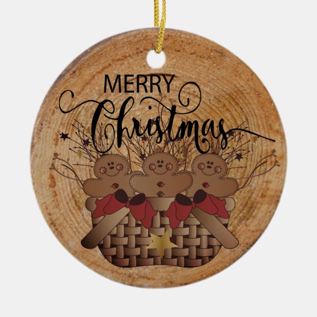 Cute Country Gingerbread Keramik Ornament (Vorne)