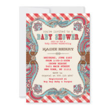 Cute Country Western Baby Shower Invitations