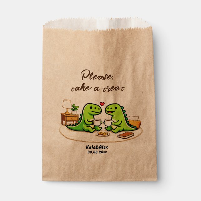 Cute couple drinking coffee geschenktütchen (Vorderseite)