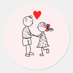 Cute Couple Sticker - Romantische Liebe - Malerei