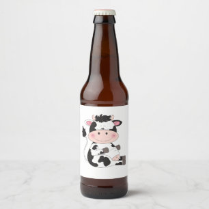 Cute Cow Cartoon Bierflaschenetikett