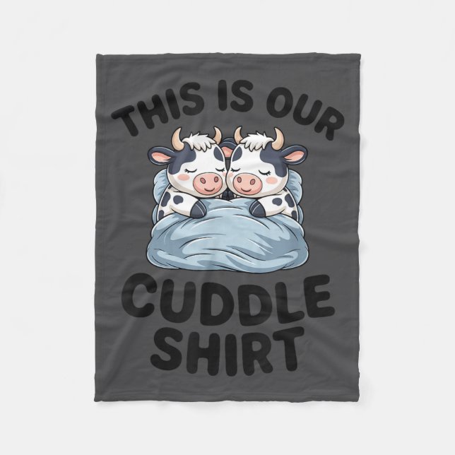 Cute Cow Couple This Is Our Cuddle  Fleecedecke (Vorderseite)