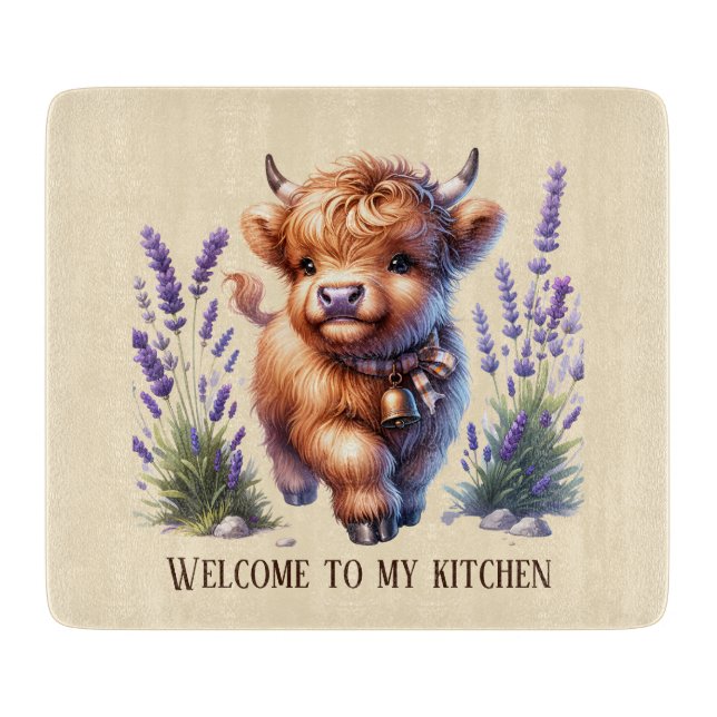 Cute cow lovers kitchen welcome schneidebrett (Vorderseite)