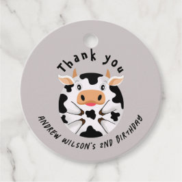Cute Cow Moo Rustic Farm Party Animal Ball Geschenkanhänger