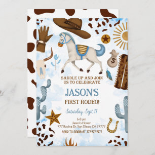 Cute Cowboy Invitation Anniversaire